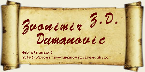 Zvonimir Dumanović vizit kartica
